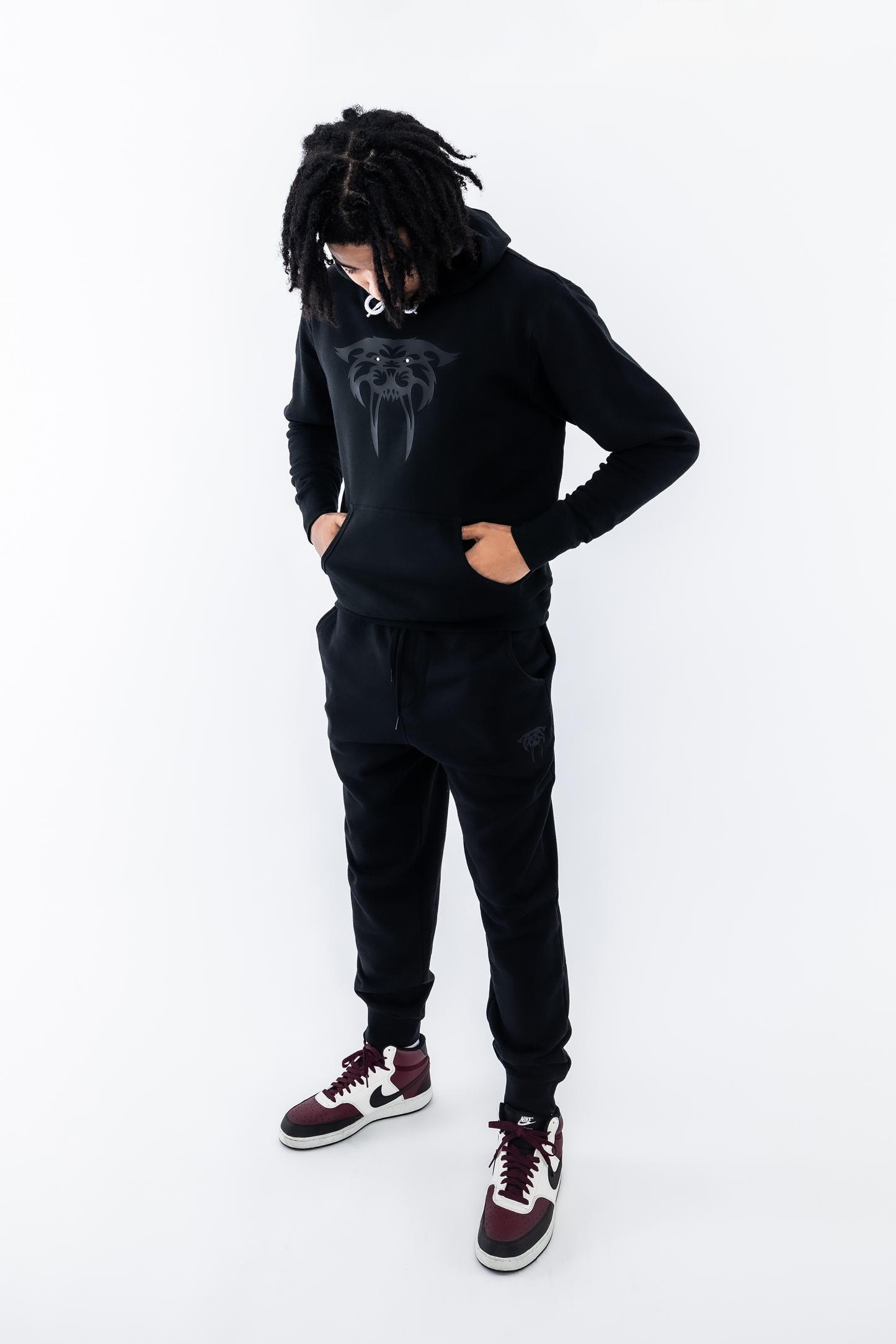 Black on Black Tiger hoodie