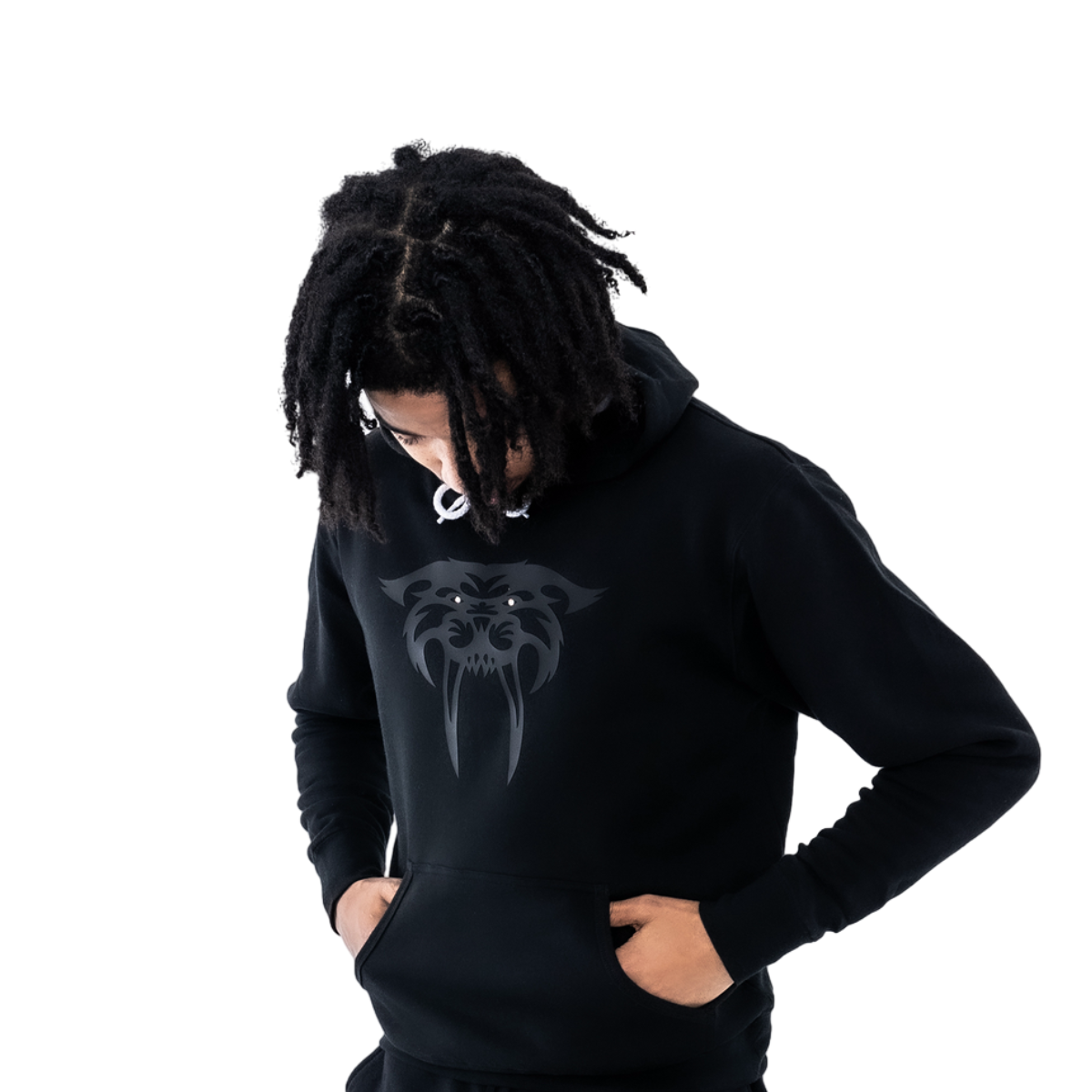 Black on Black Tiger hoodie